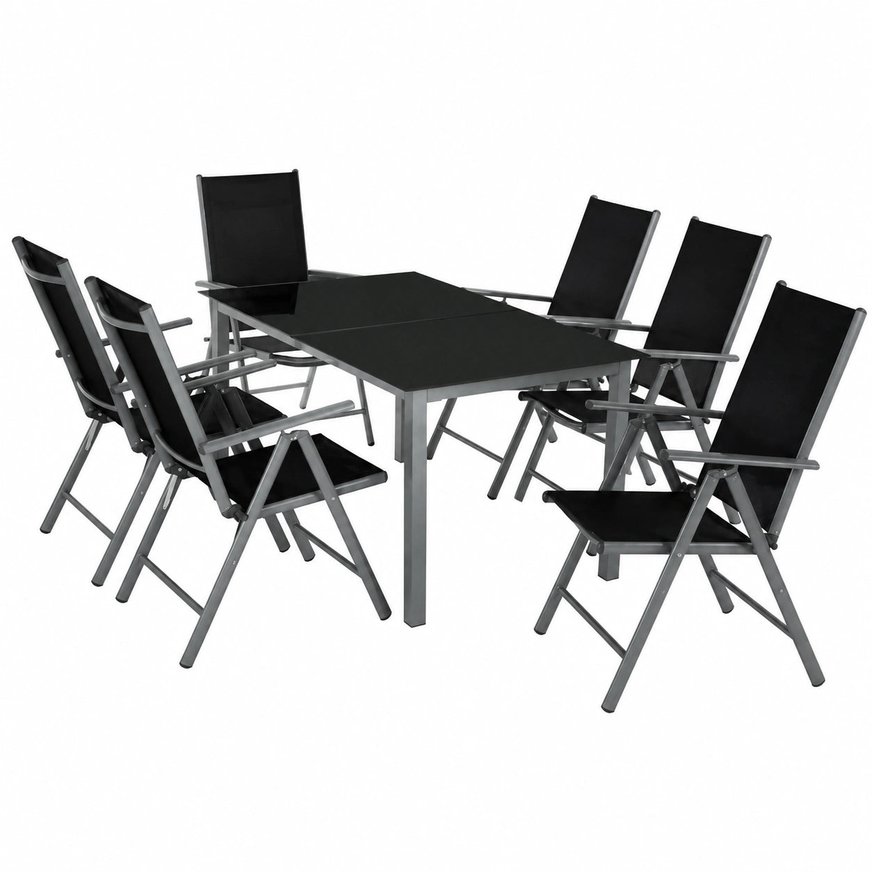 Loungeset – aus Aluminium, Anthrazit, für Balkon