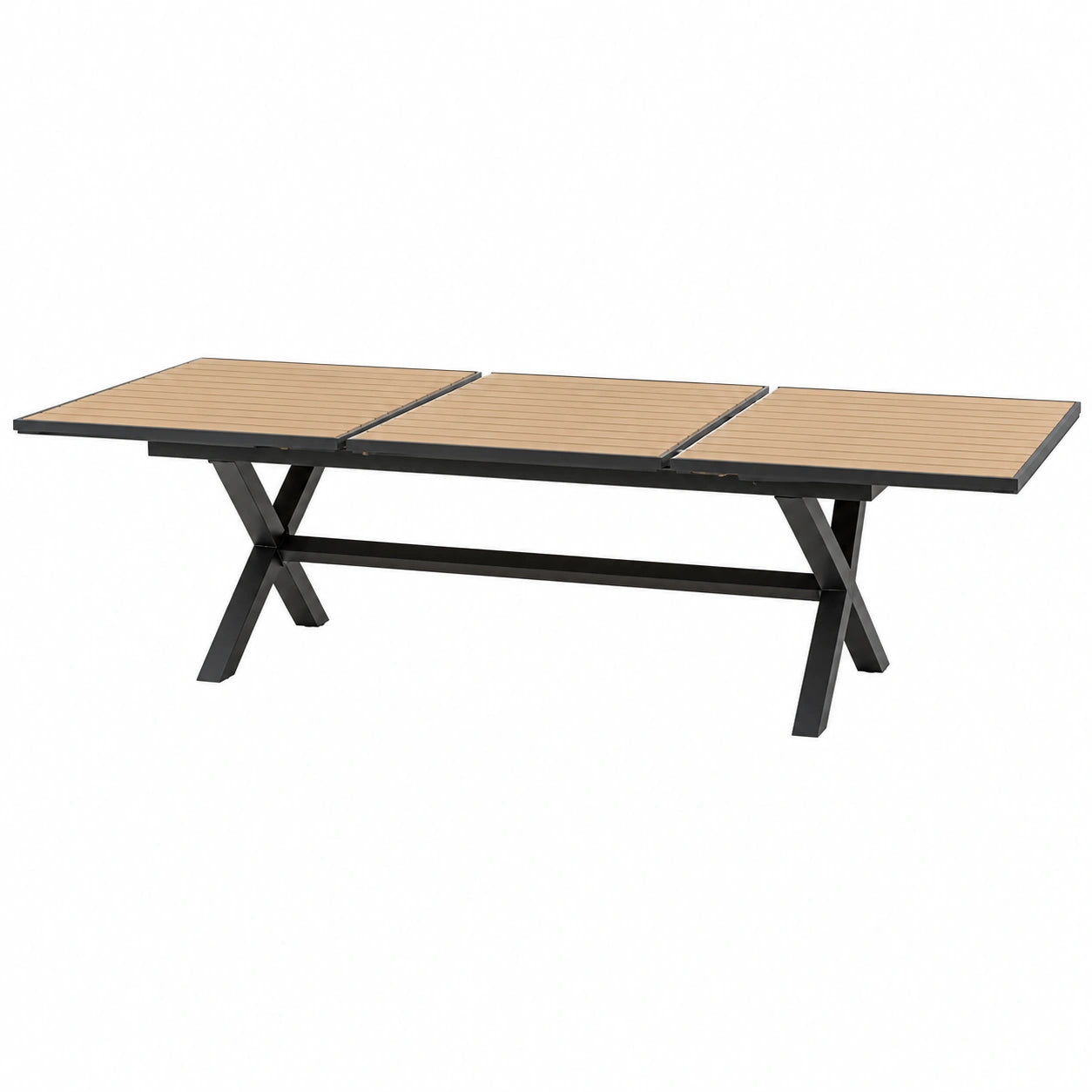 Gartentisch – 250 × 113 cm, ausziehbar, aus Aluminium, für Garten und Terrasse