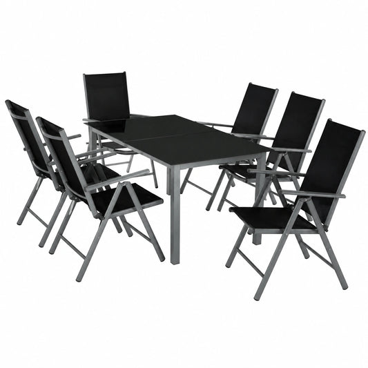 Loungeset – aus Aluminium, Anthrazit, für Balkon