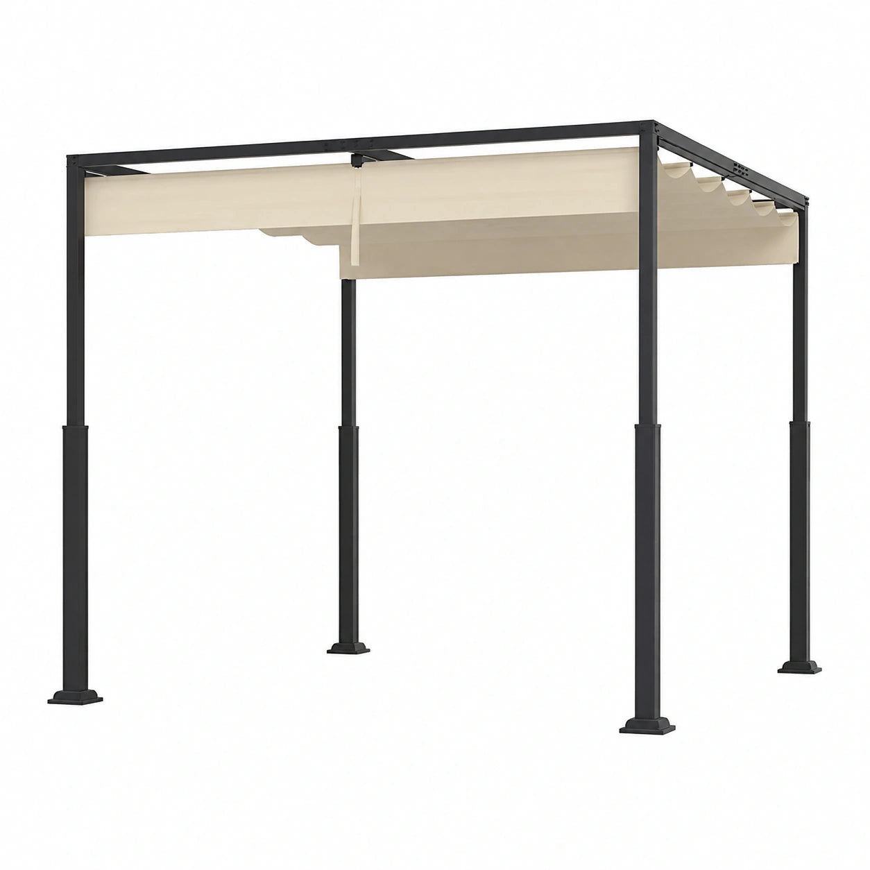 Pergola – freistehend, aus Metall, Beige