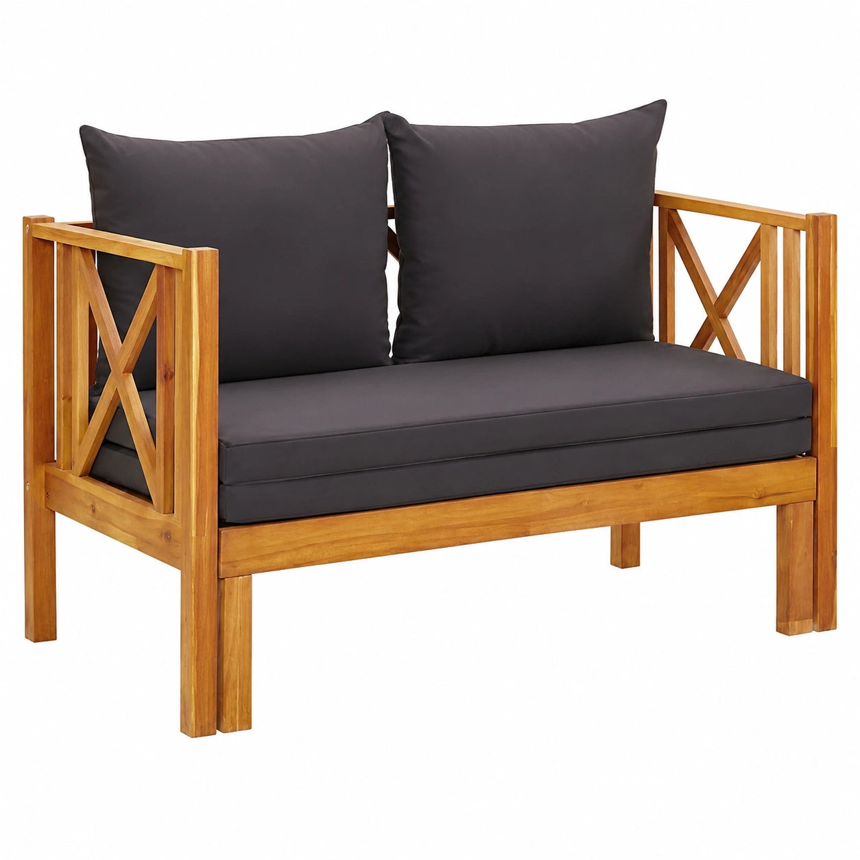 Gartenbank – 2-Sitzer, 122 cm, ausziehbar, aus Holz, für Balkon
