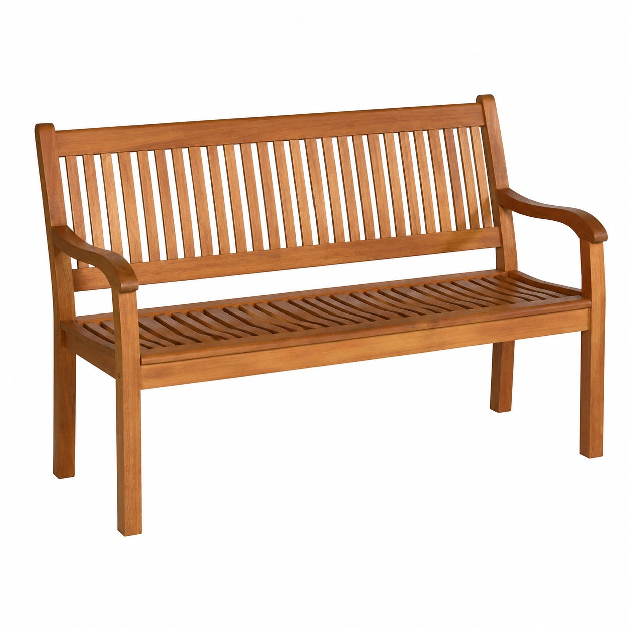 Gartenbank – für 3 Personen, 126 × 63 × 91 cm, mit Armlehnen, mit Rückenlehne, aus Holz, für Garten, Terrasse und Balkon
