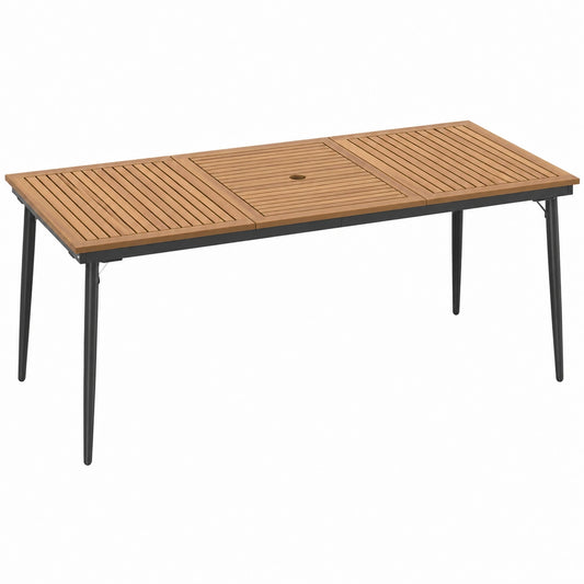 Gartentisch – für 8 Personen, 200 × 90 cm, rechteckige Form, aus Akazienholz, für Garten und Terrasse