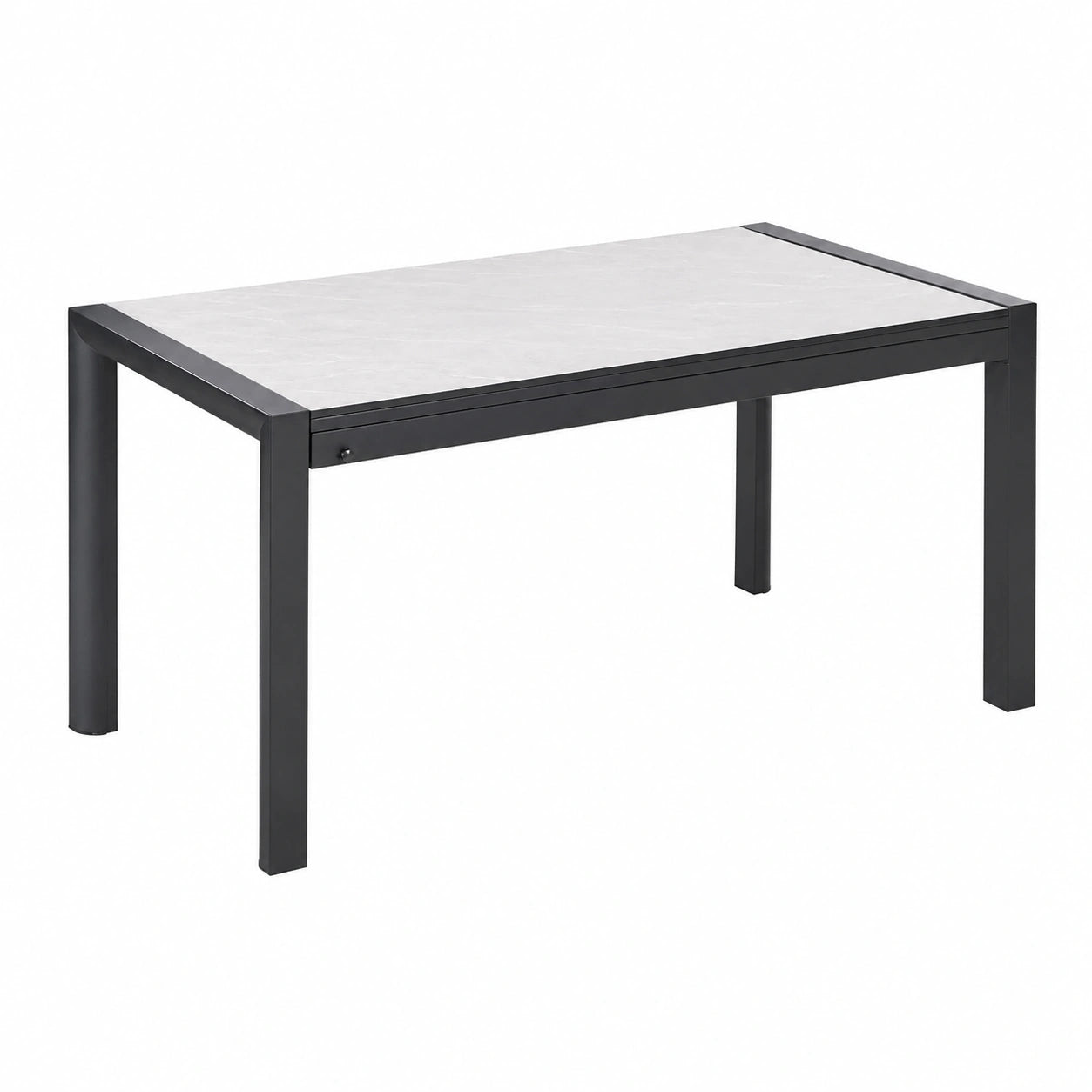 Gartentisch – 220 × 90 cm, rechteckige Form, ausziehbar, Schwarz und Beige