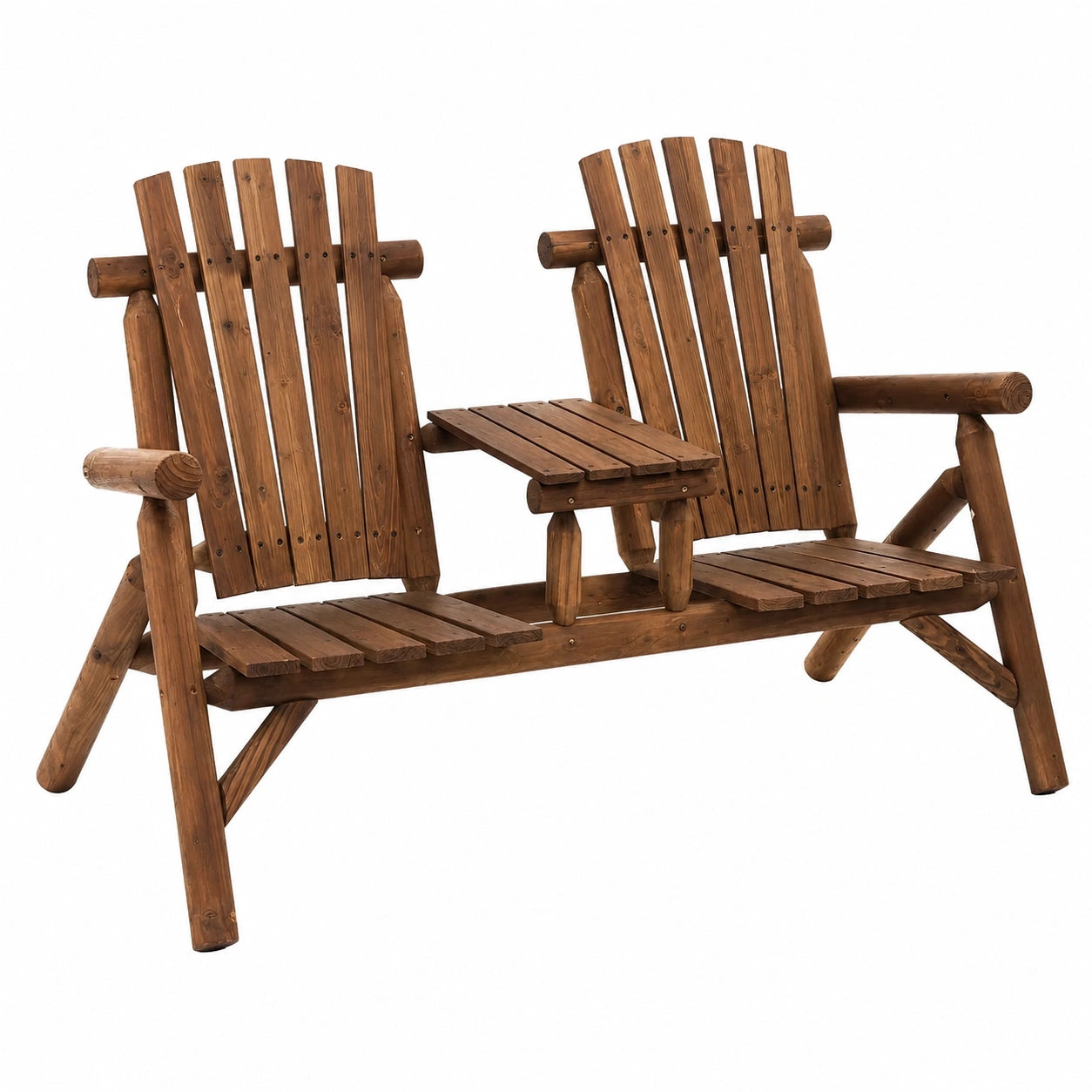 Gartenbank – 157 × 88 × 103 cm, aus Massivholz, Braun