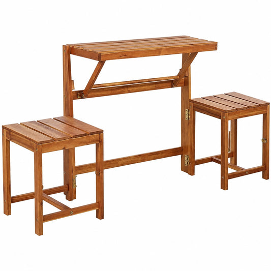 Gartenbank – 2-Sitzer, 90 cm, aus Akazienholz, Hellbraun
