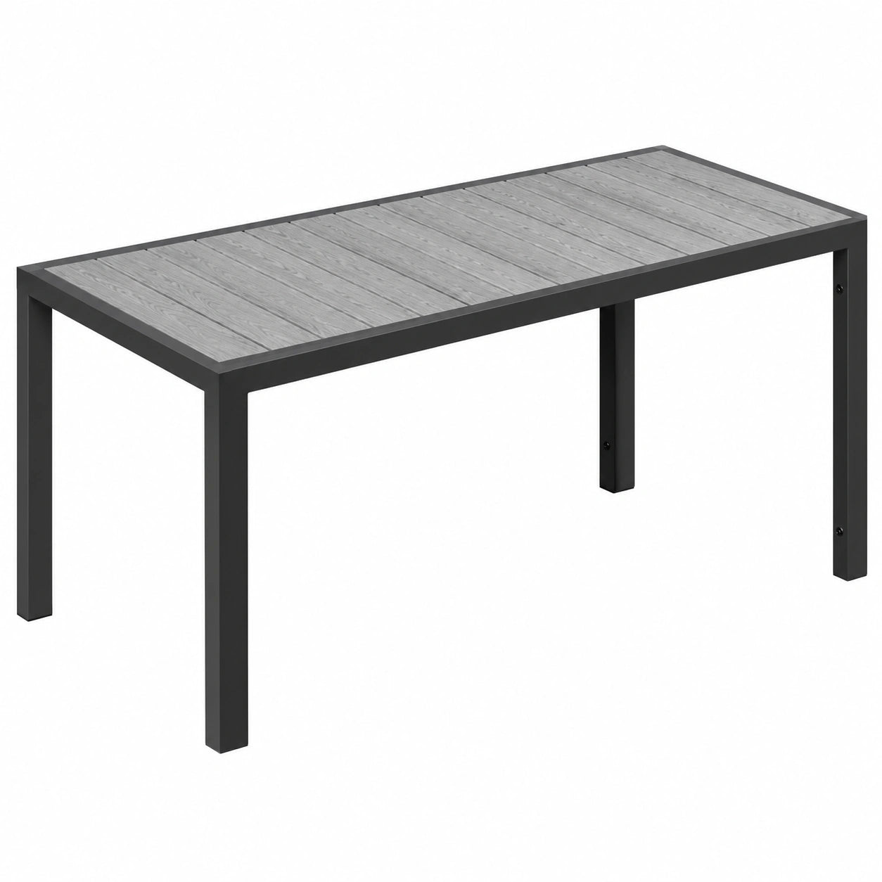 Gartentisch – 150 × 80 cm, rechteckige Form, Grau
