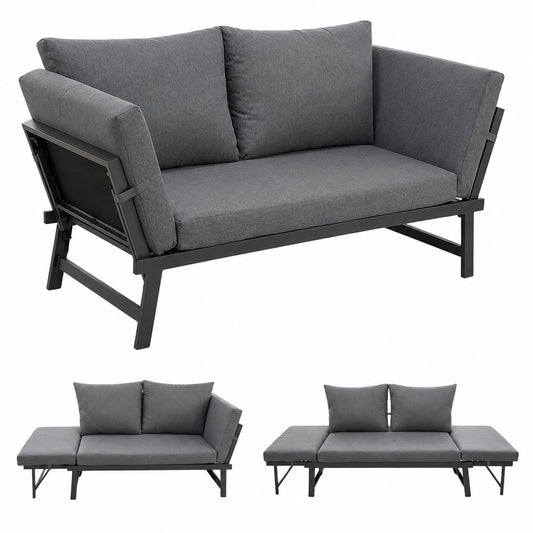 Sofa – klappbar, mit Rückenlehne, aus Stahl, für Garten und Terrasse