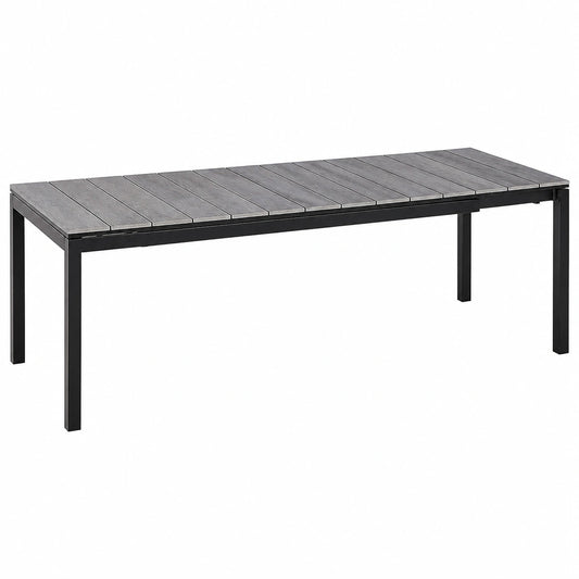 Gartentisch – 8-Sitzer, 248 × 90 cm, ausziehbar, aus Aluminium, Grau