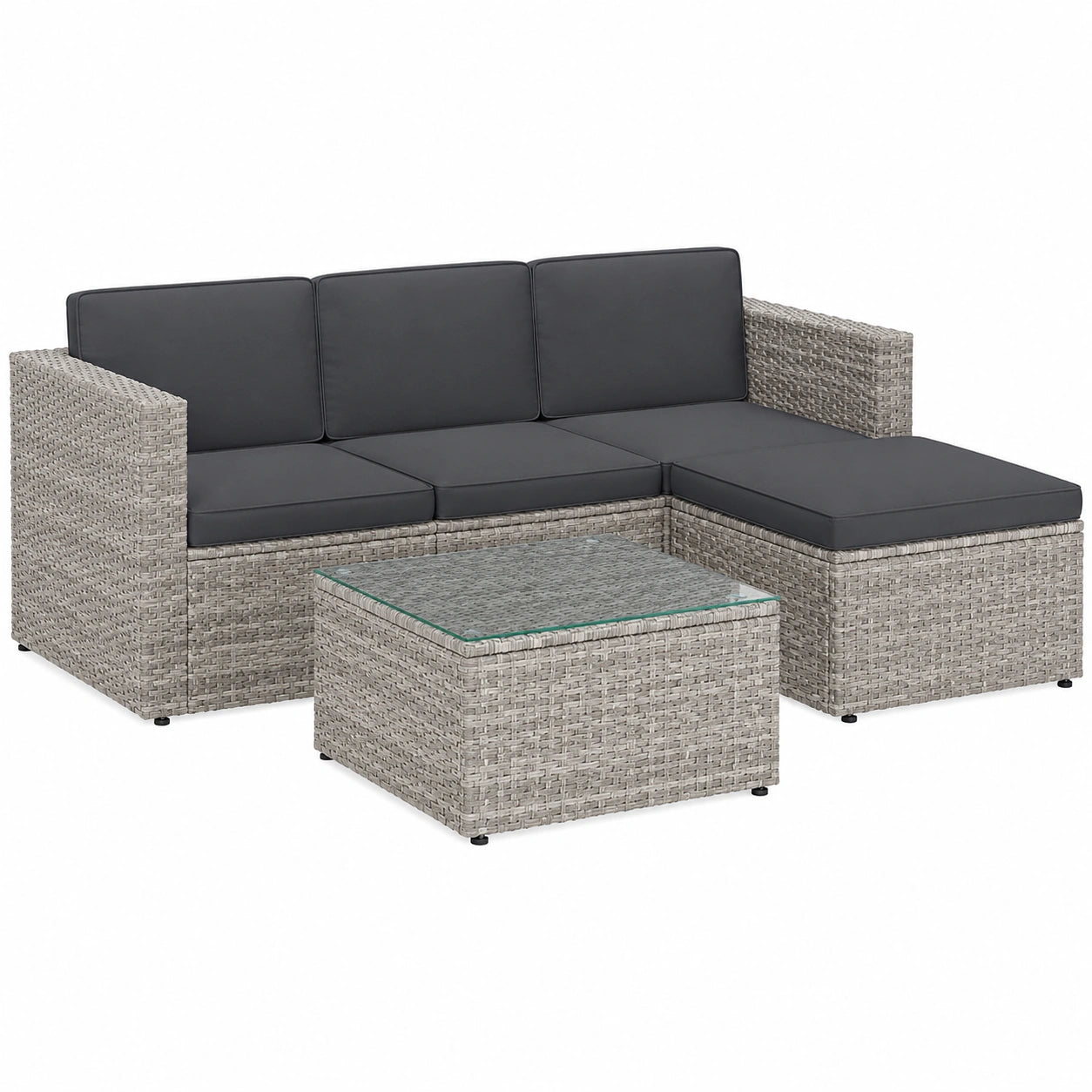 Gartenmöbel – aus Rattan, Grau