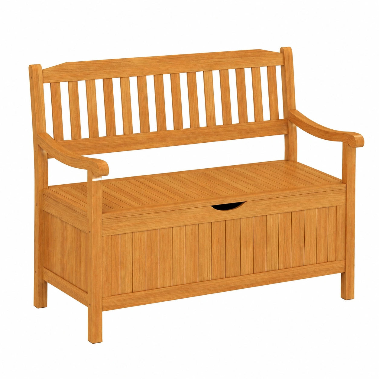 Gartenbank – 2-Sitzer, mit Stauraum, aus Holz, für Garten, Terrasse und Balkon